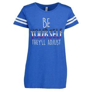 Be Yourself TheyLl Adjust Lgbtq Asexual Flag Ace Pride Ally Enza Ladies Jersey Football T-Shirt