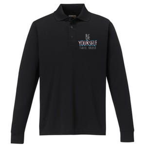 Be Yourself Theyll Adjust Transg Transg Pride Flag Lgbt Performance Long Sleeve Polo