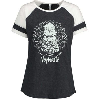 Buddha Yoga T Yoga Namaste Enza Ladies Jersey Colorblock Tee