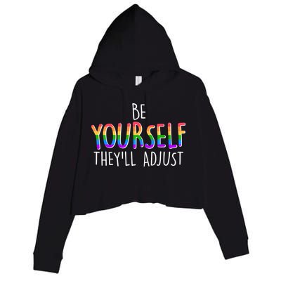 Be Yourself They'll Adjust Crop Fleece Hoodie