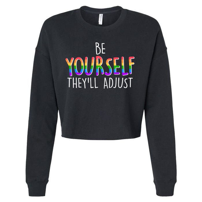 Be Yourself They'll Adjust Cropped Pullover Crew