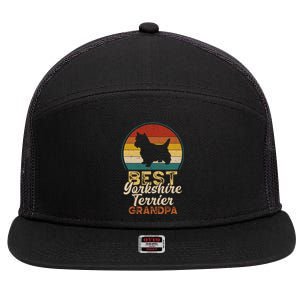 Best Yorkshire Terrier Grandpa Fathers Day Grandfather Gift 7 Panel Mesh Trucker Snapback Hat