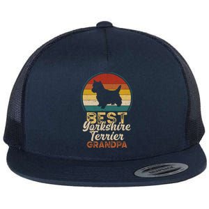 Best Yorkshire Terrier Grandpa Fathers Day Grandfather Gift Flat Bill Trucker Hat