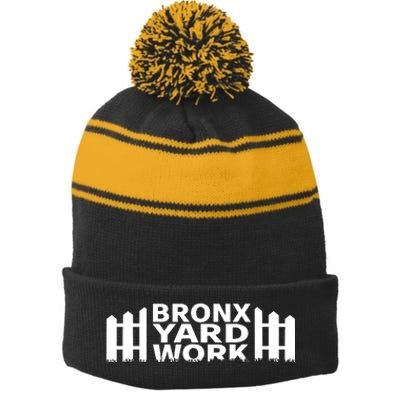 Bronx Yard Work Stripe Pom Pom Beanie