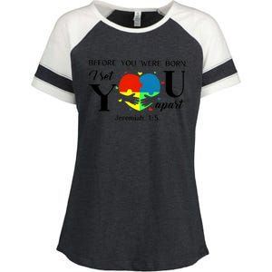 Before You Were Born I Set You Apart Enza Ladies Jersey Colorblock Tee