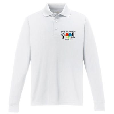 Before You Were Born I Set You Apart Performance Long Sleeve Polo