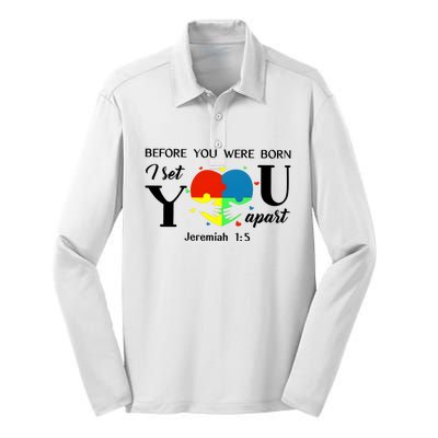 Before You Were Born I Set You Apart Silk Touch Performance Long Sleeve Polo