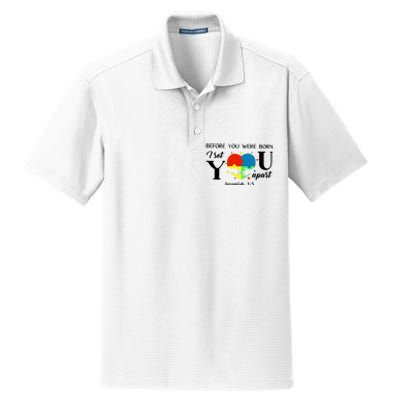 Before You Were Born I Set You Apart Dry Zone Grid Polo