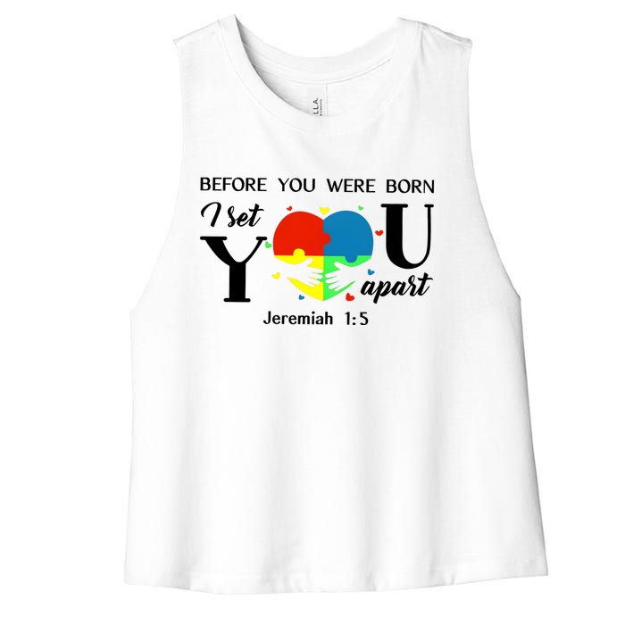 Before You Were Born I Set You Apart Women's Racerback Cropped Tank