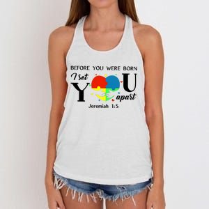 Before You Were Born I Set You Apart Women's Knotted Racerback Tank