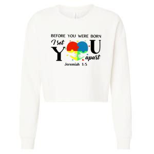 Before You Were Born I Set You Apart Cropped Pullover Crew