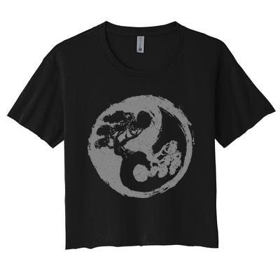 Bonsai Yin Yang Symbol Japanese Zen Buddhism Buddhist Women's Crop Top Tee