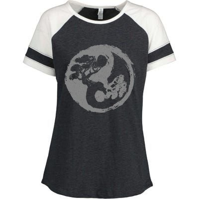 Bonsai Yin Yang Symbol Japanese Zen Buddhism Buddhist Enza Ladies Jersey Colorblock Tee