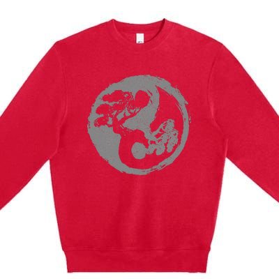 Bonsai Yin Yang Symbol Japanese Zen Buddhism Buddhist Premium Crewneck Sweatshirt