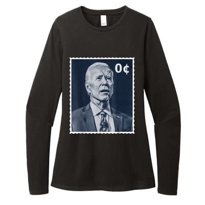 Biden Zero Cents Stamp 0 President Joe Biden Womens CVC Long Sleeve Shirt