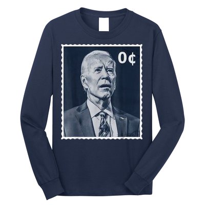 Biden Zero Cents Stamp 0 President Joe Biden Long Sleeve Shirt