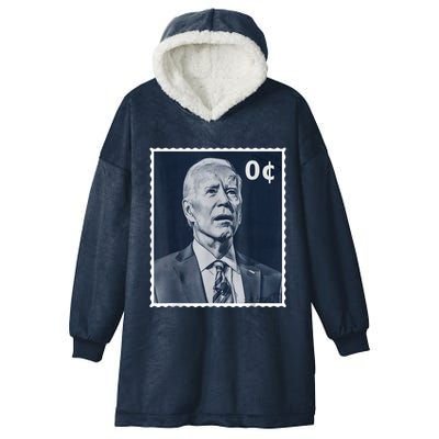 Biden Zero Cents Stamp 0 President Joe Biden Hooded Wearable Blanket