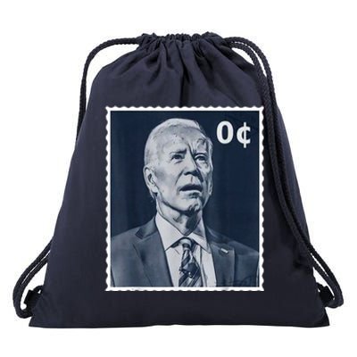 Biden Zero Cents Stamp 0 President Joe Biden Drawstring Bag