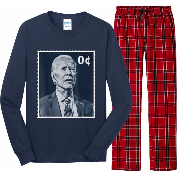 Biden Zero Cents Stamp 0 President Joe Biden Long Sleeve Pajama Set