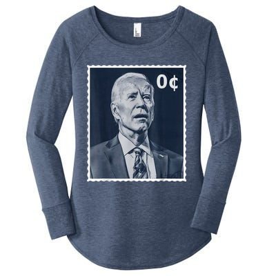 Biden Zero Cents Stamp 0 President Joe Biden Women's Perfect Tri Tunic Long Sleeve Shirt