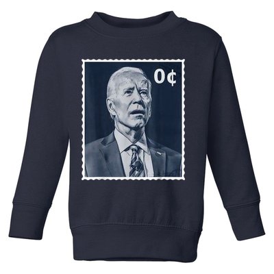 Biden Zero Cents Stamp 0 President Joe Biden Toddler Sweatshirt