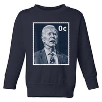 Biden Zero Cents Stamp 0 President Joe Biden Toddler Sweatshirt