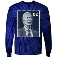 Biden Zero Cents Stamp 0 President Joe Biden Tie-Dye Long Sleeve Shirt