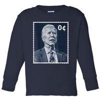 Biden Zero Cents Stamp 0 President Joe Biden Toddler Long Sleeve Shirt