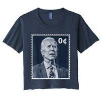 Biden Zero Cents Stamp 0 President Joe Biden Women's Crop Top Tee