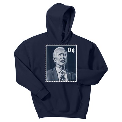 Biden Zero Cents Stamp 0 President Joe Biden Kids Hoodie