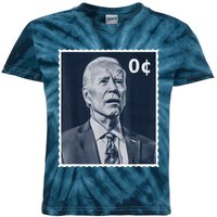 Biden Zero Cents Stamp 0 President Joe Biden Kids Tie-Dye T-Shirt