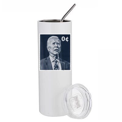 Biden Zero Cents Stamp 0 President Joe Biden Stainless Steel Tumbler