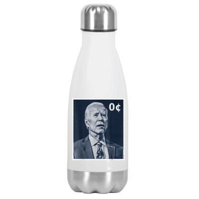 Biden Zero Cents Stamp 0 President Joe Biden Stainless Steel Insulated Water Bottle