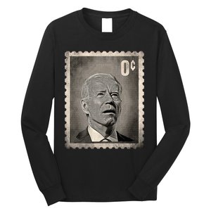 Biden Zero Cents Stamp 0 President Biden No Cents Long Sleeve Shirt