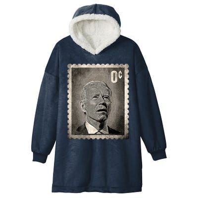 Biden Zero Cents Stamp 0 President Hooded Wearable Blanket