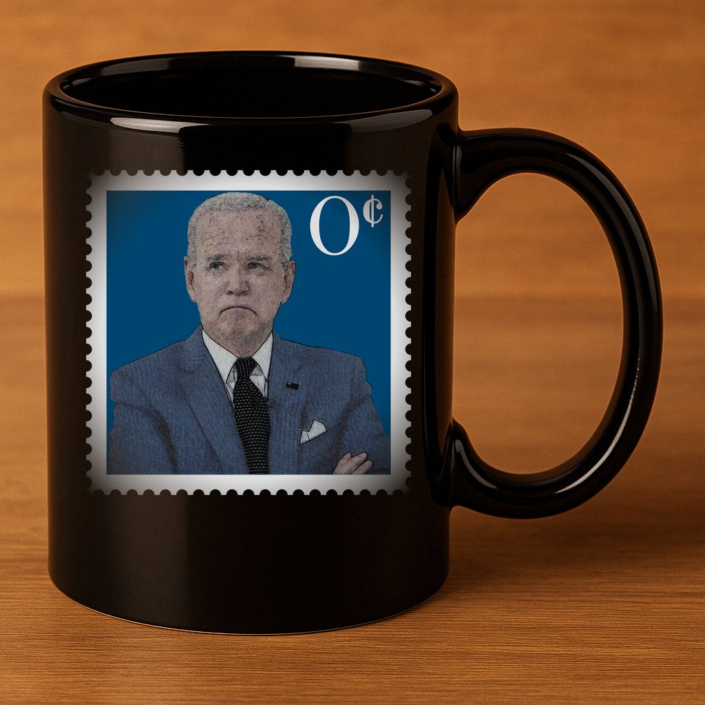 Biden Zero Cents Stamp Joe 0 Funny President 11oz C Handle Ceramic Mug