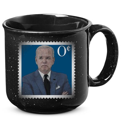 Biden Zero Cents Stamp Joe 0 Funny President 15oz Campfire Ceramic Mug