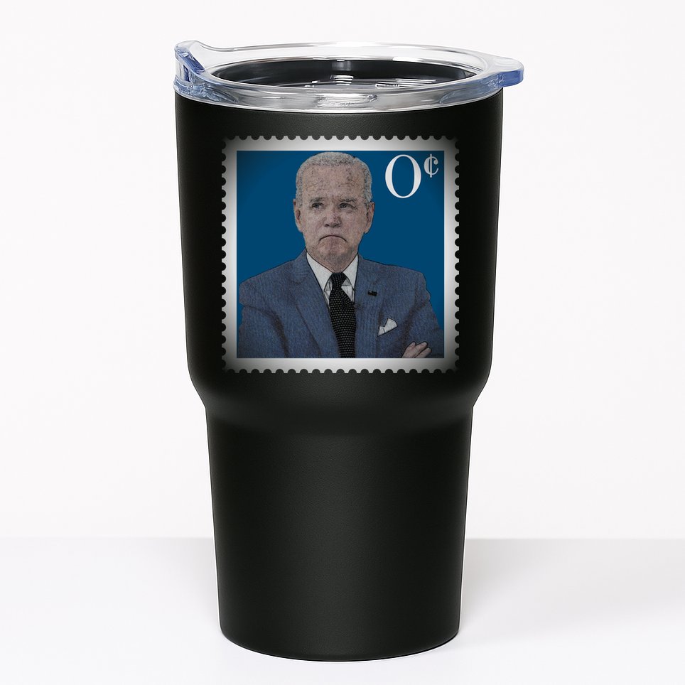 Biden Zero Cents Stamp Joe 0 Funny President Tumbler