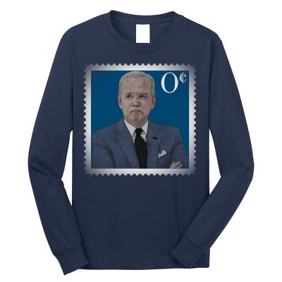 Biden Zero Cents Stamp Joe 0 Funny President Long Sleeve Shirt