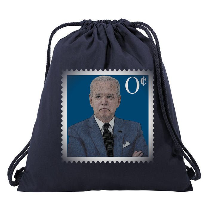 Biden Zero Cents Stamp Joe 0 Funny President Drawstring Bag