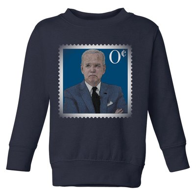 Biden Zero Cents Stamp Joe 0 Funny President Toddler Sweatshirt