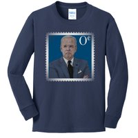 Biden Zero Cents Stamp Joe 0 Funny President Kids Long Sleeve Shirt