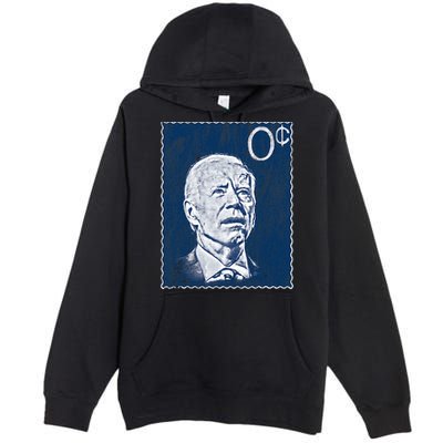 Biden Zero Cents Stamp 0 President Joe Premium Pullover Hoodie