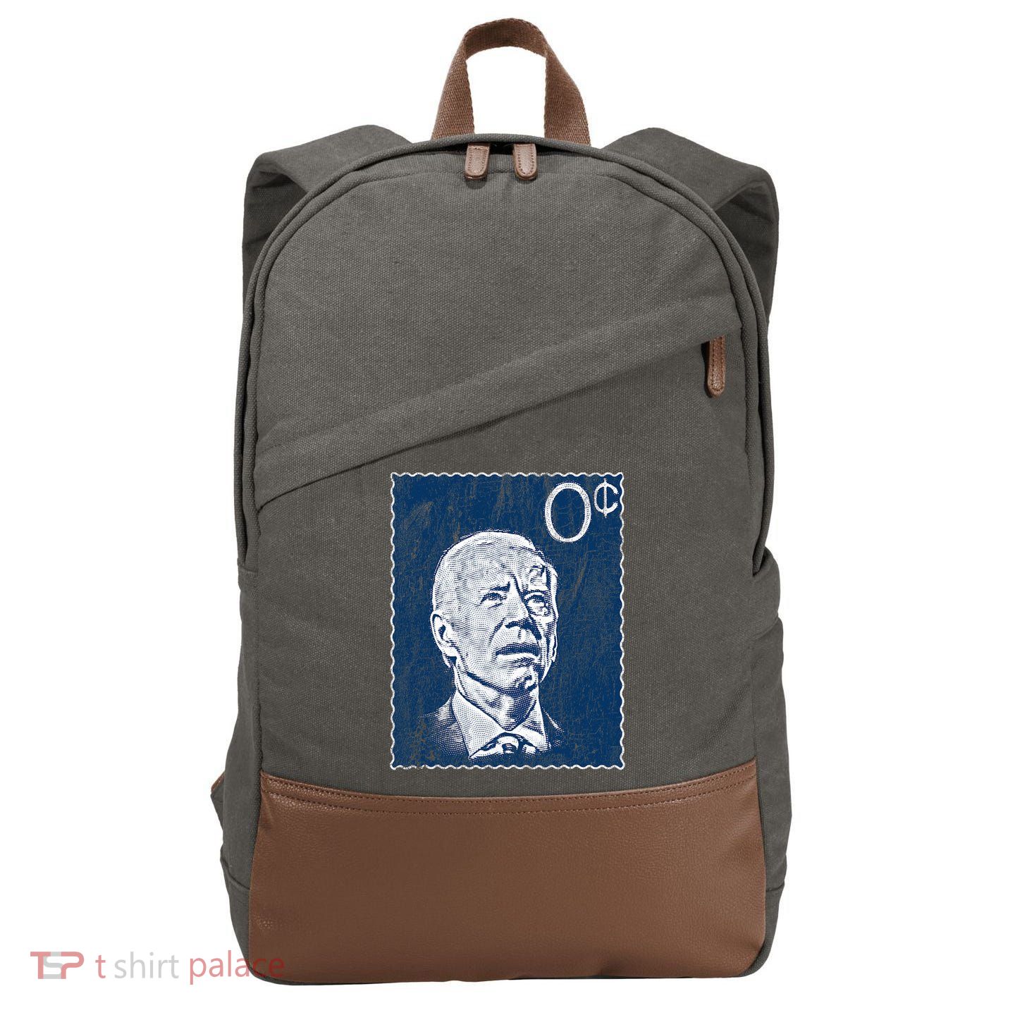 Biden Zero Cents Stamp 0 President Joe Cotton Canvas Backpack