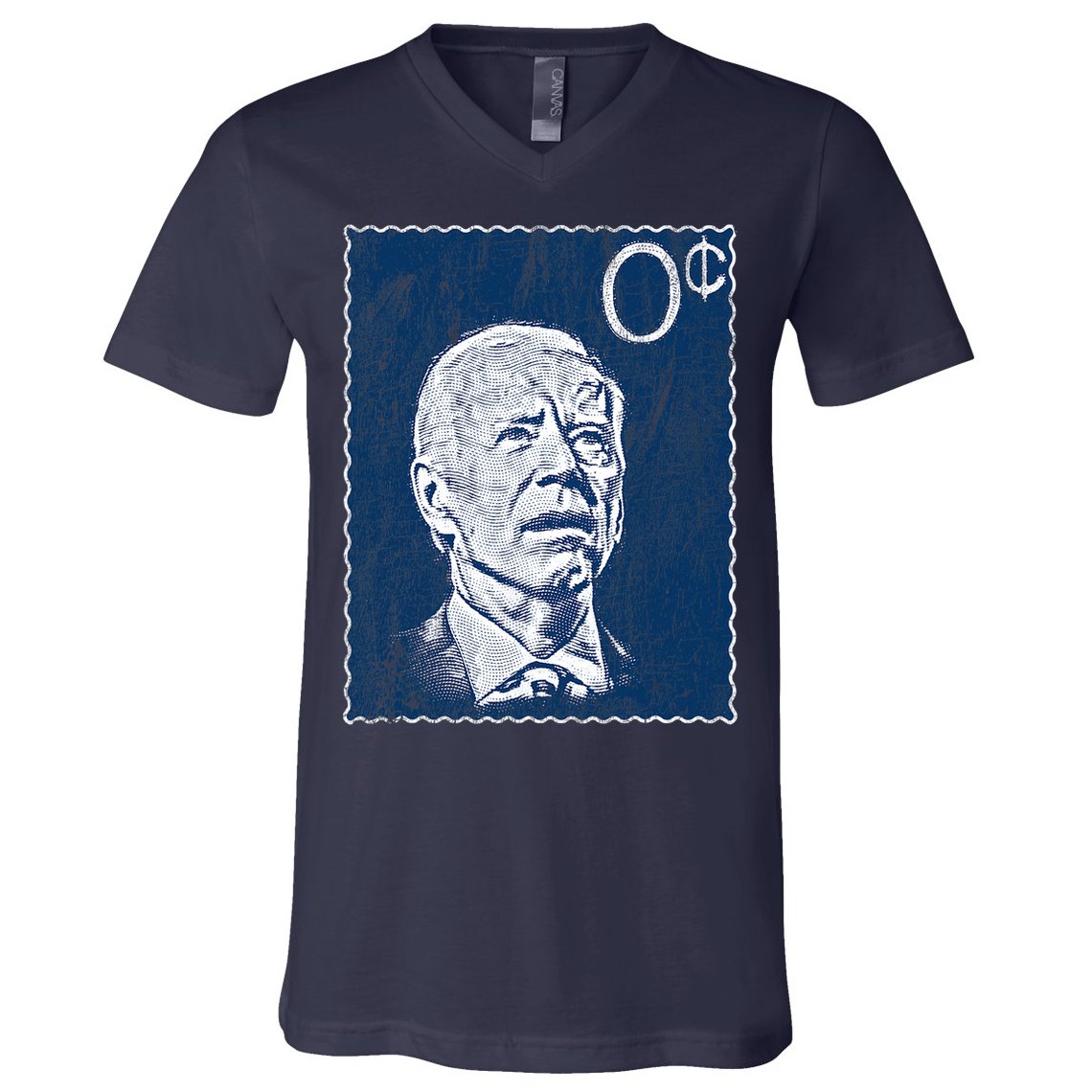 Biden Zero Cents Stamp 0 President Joe V-Neck T-Shirt