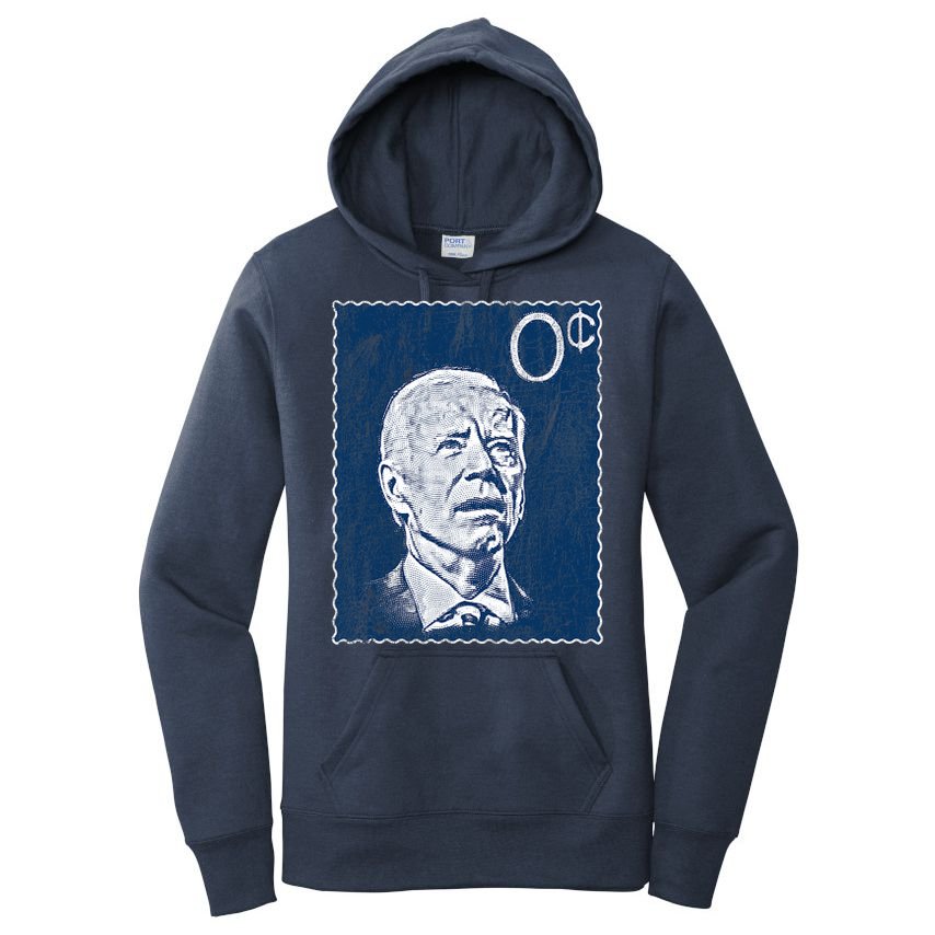 Biden Zero Cents Stamp 0 President Joe Women's Pullover Hoodie