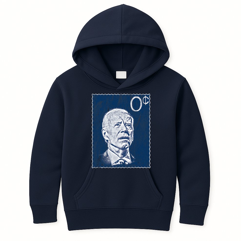Biden Zero Cents Stamp 0 President Joe Kids Hoodie