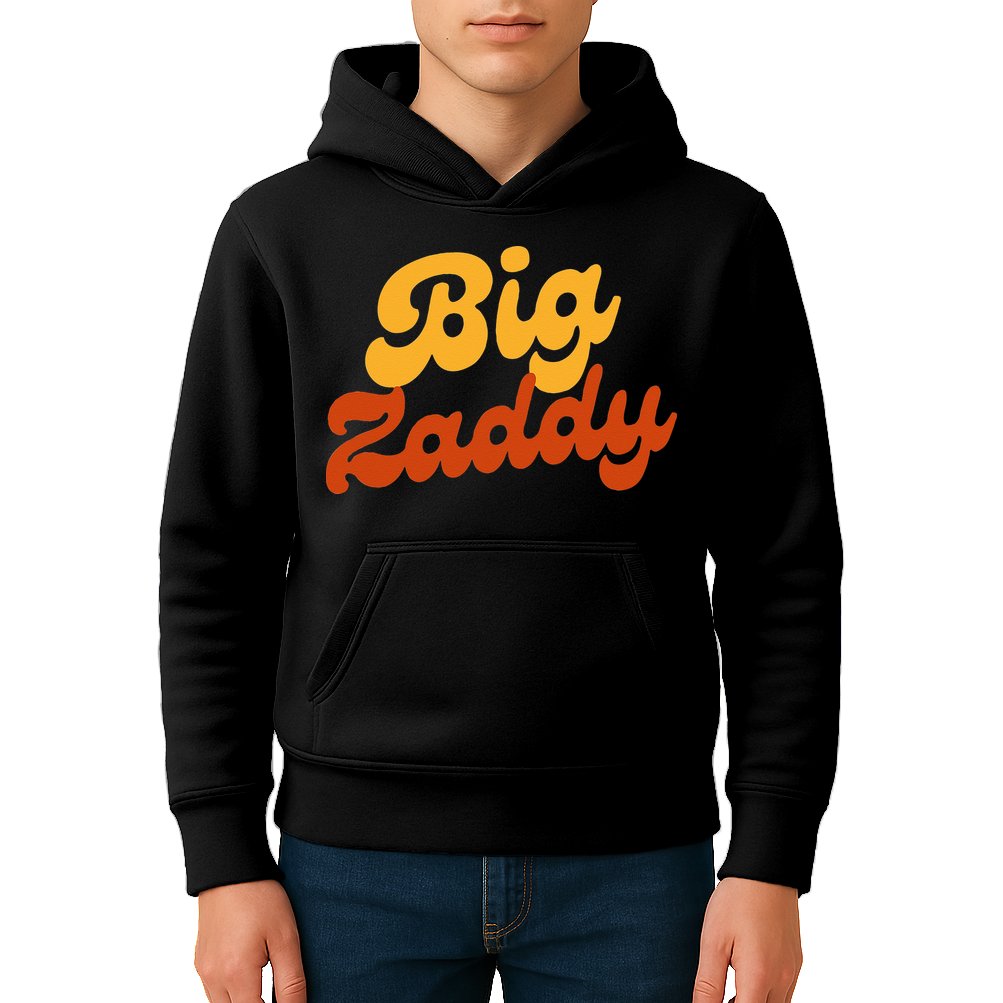 Big Zaddy Fathers Day Gift Present Retro style Kids Hoodie