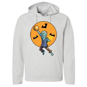 Basketball Zombie Halloween Boy Basketball Halloween Performance Fleece Hoodie