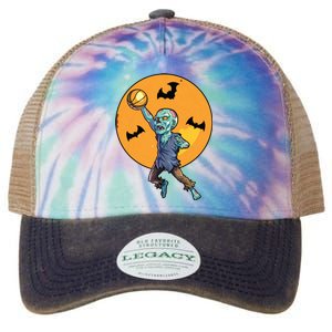 Basketball Zombie Halloween Boy Basketball Halloween Legacy Tie Dye Trucker Hat